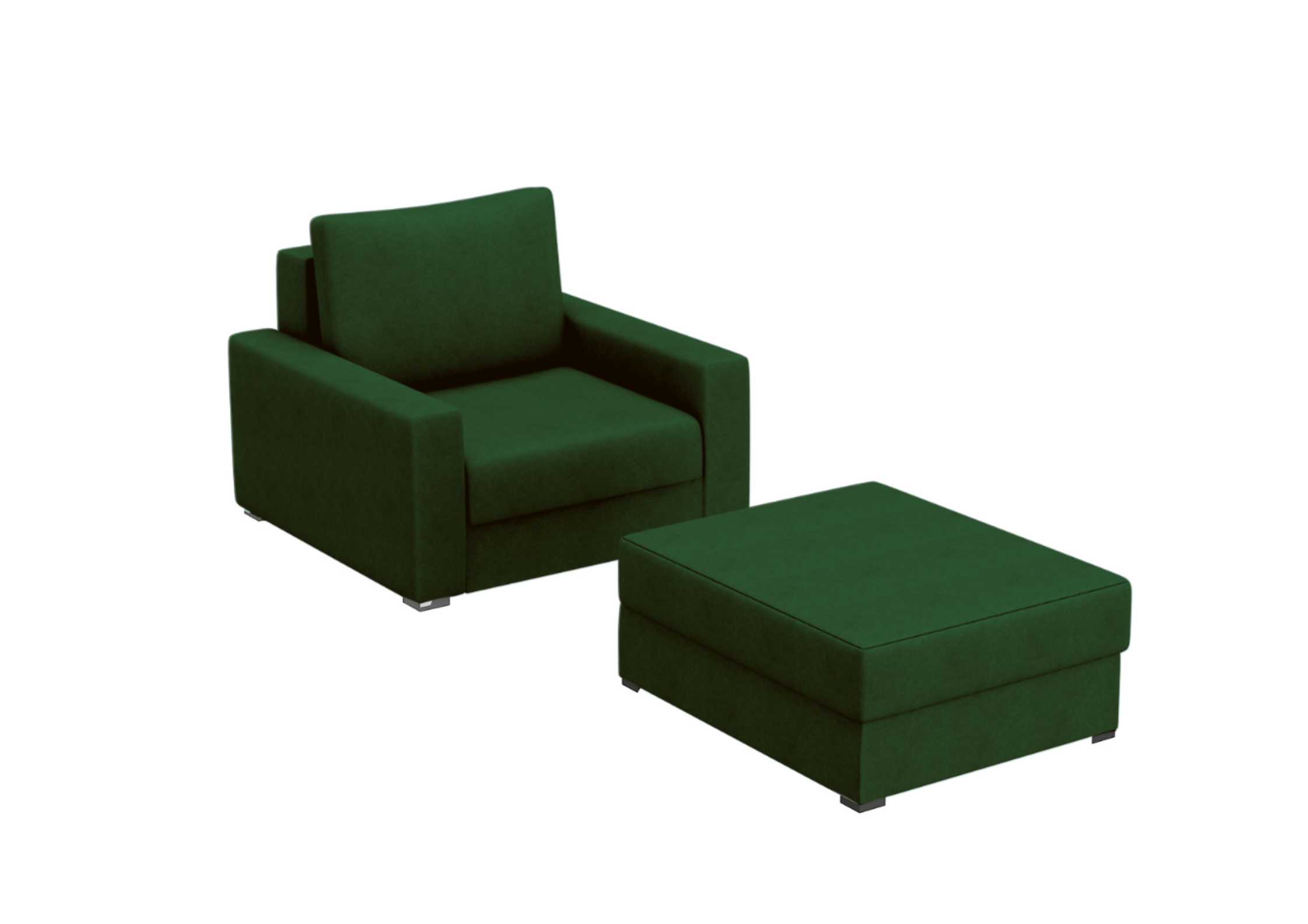 Zielony fotel rozkładany Arlo